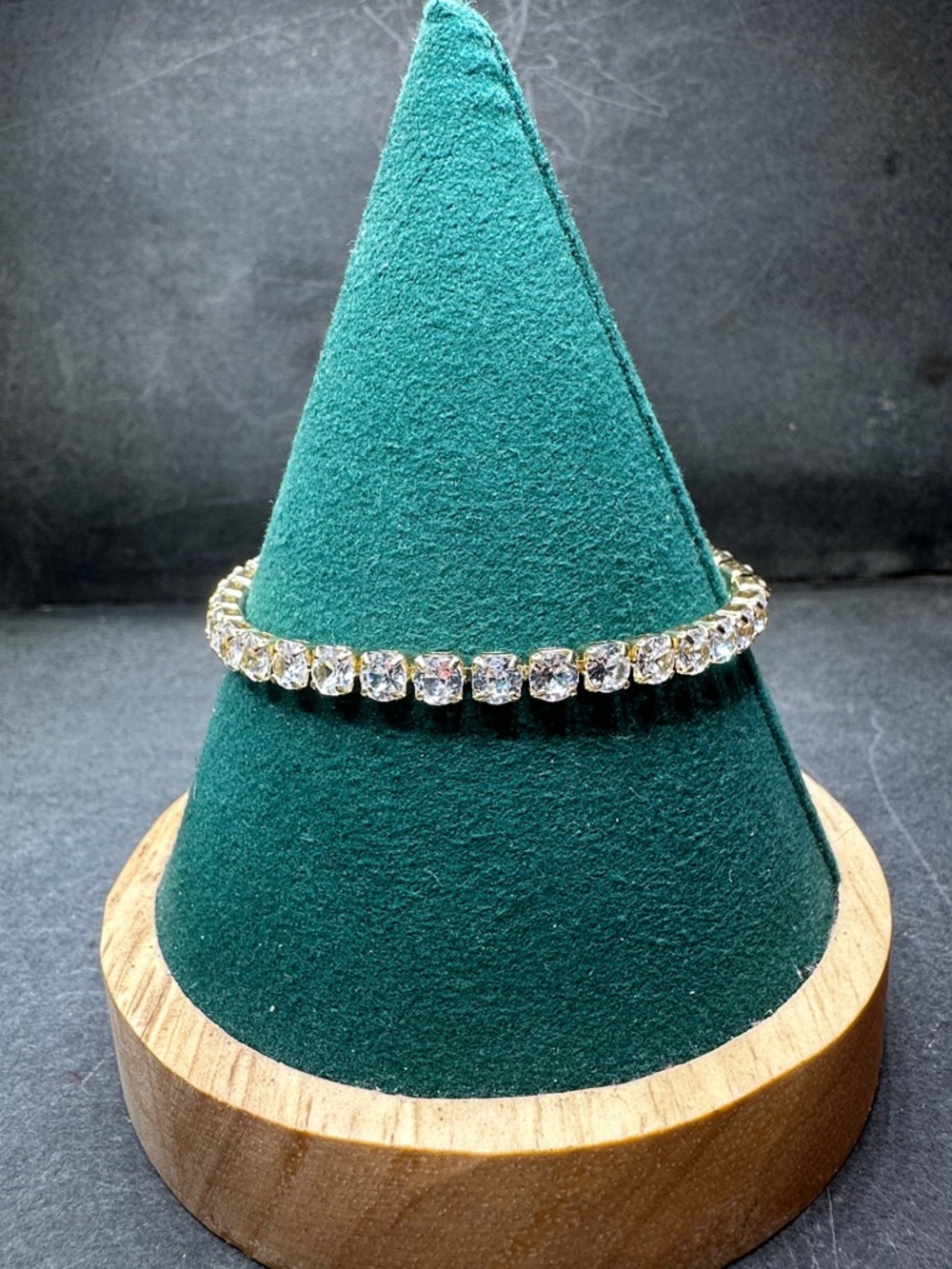 Gold Plated Cubic Zirconia Tennis Slider Bolo Bracelet